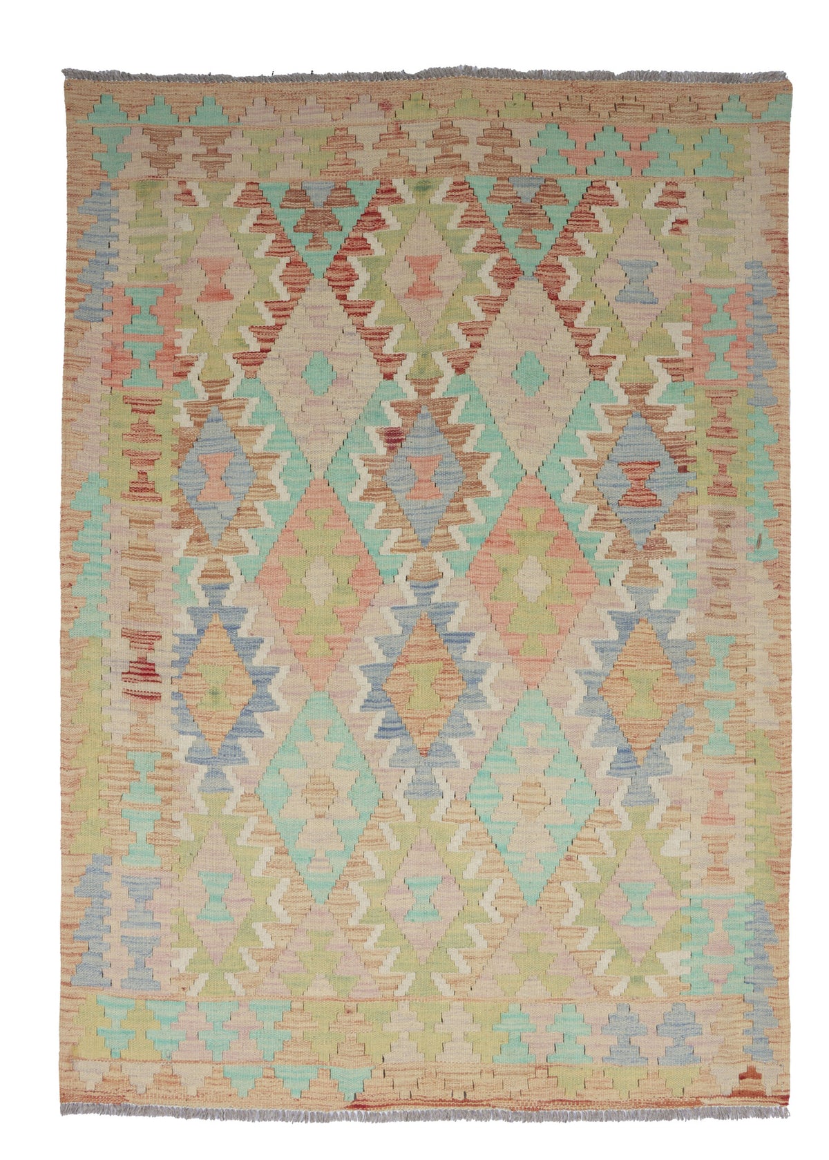 Pastel Large Diamond Kilim Rug, 176 × 127 cm — full view
