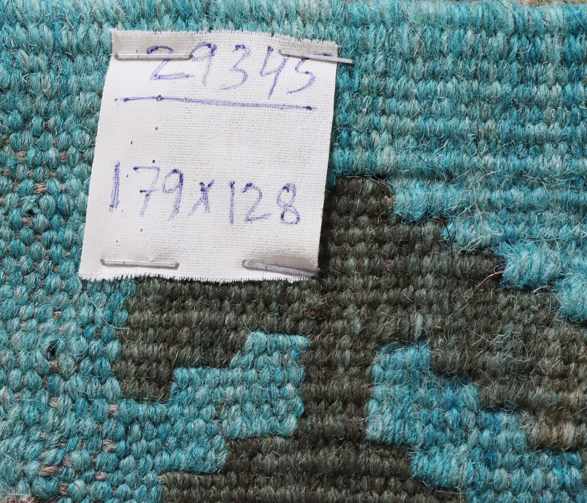 Turquoise Diamond Medallion Kilim Rug, 179 × 128 cm — view 6