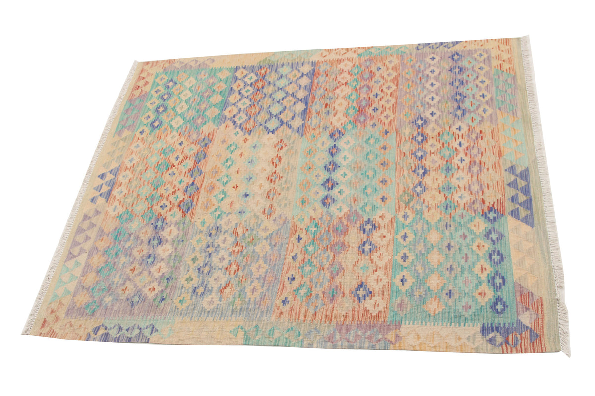 Colorful Small Panel Kilim Rug, 191 × 160 cm — view 2