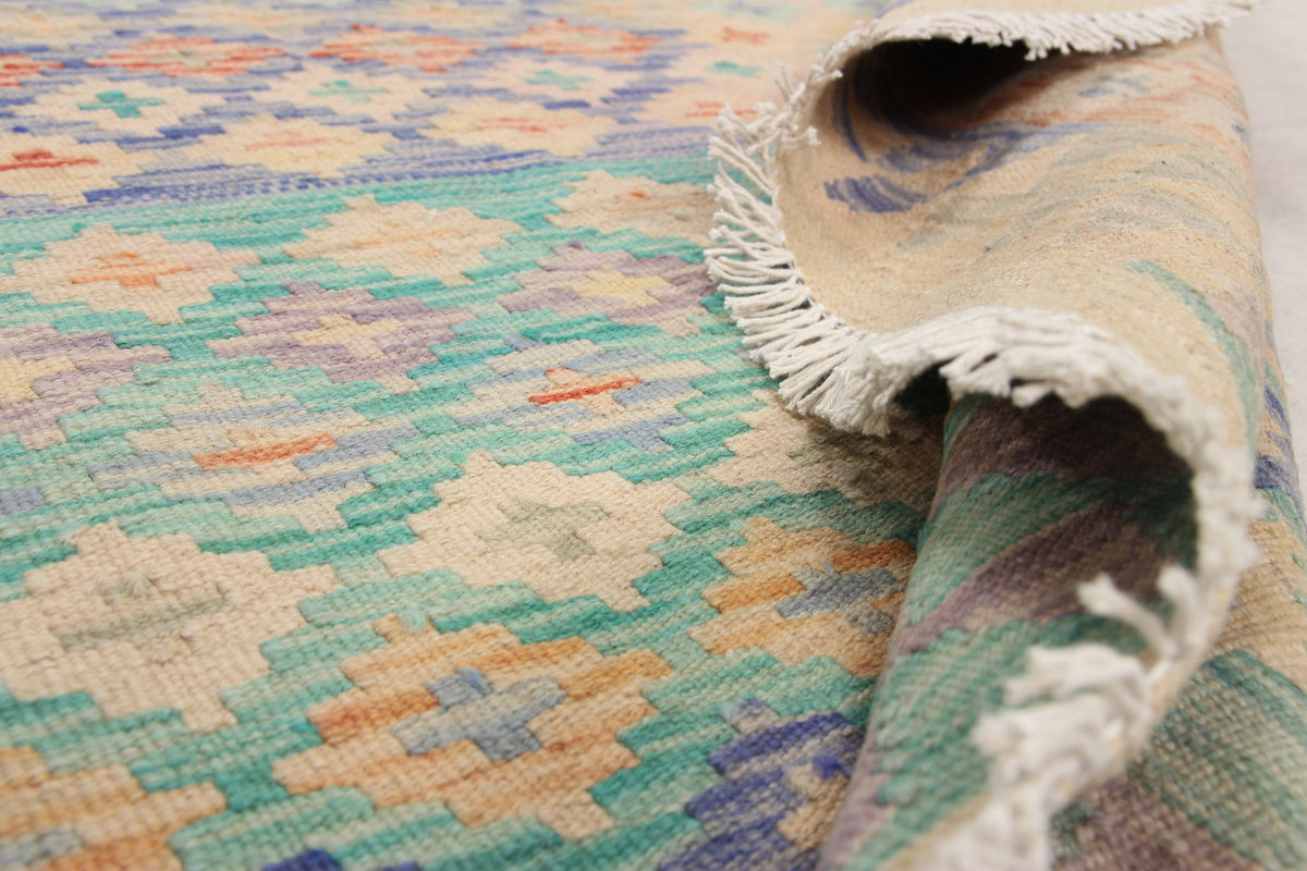 Colorful Small Panel Kilim Rug, 191 × 160 cm — view 6