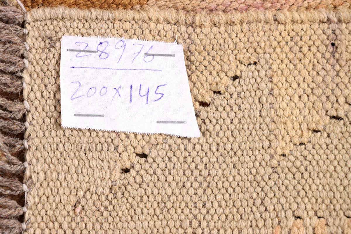 Pastel Geometric Panel Kilim Rug, 200 × 145 cm — view 5