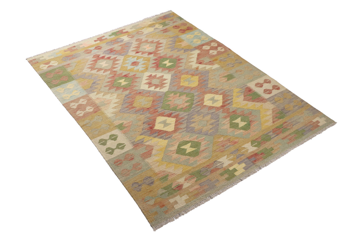 Natural Tone Medallion Kilim Rug, 200 × 147 cm — view 2