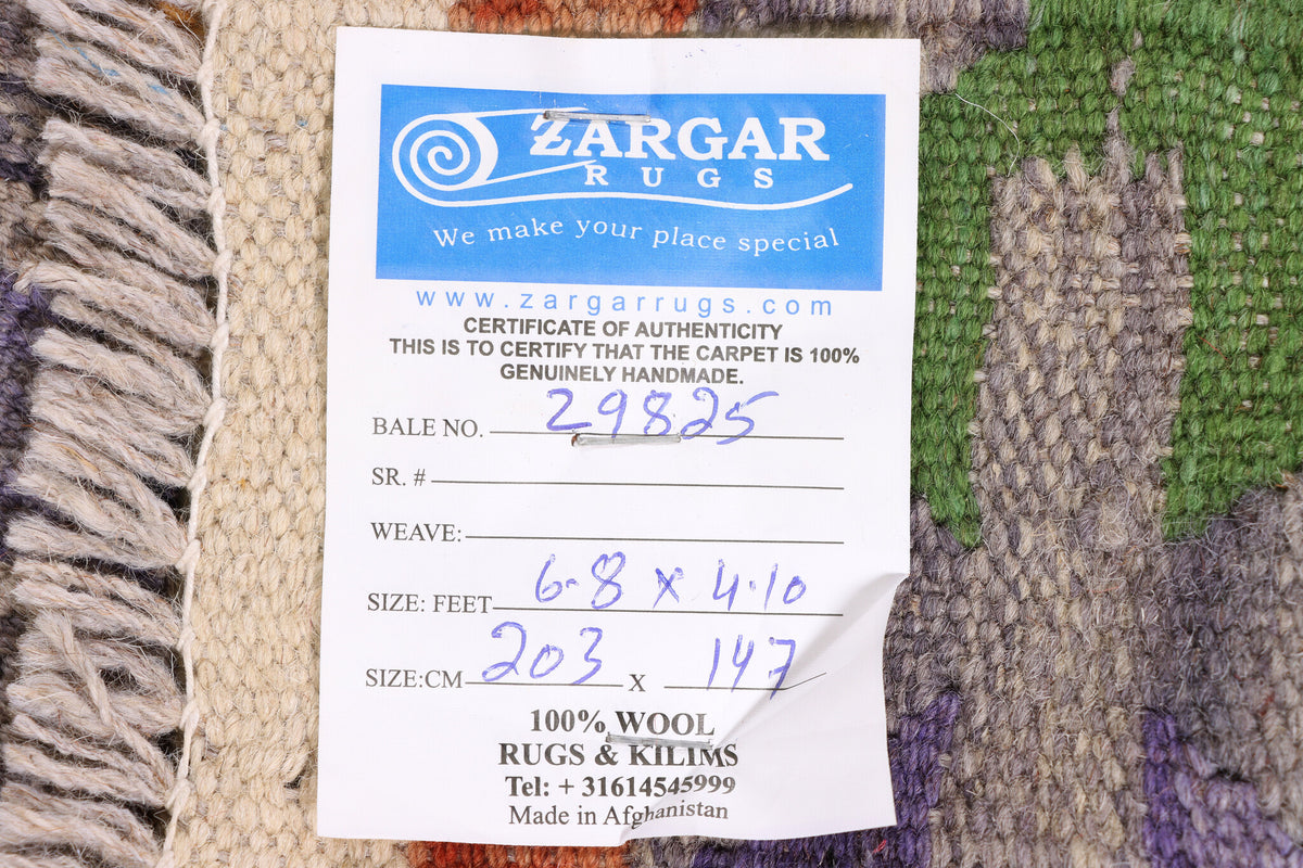 Colorful Large Diamond Kilim Rug, 203 × 147 cm — view 5