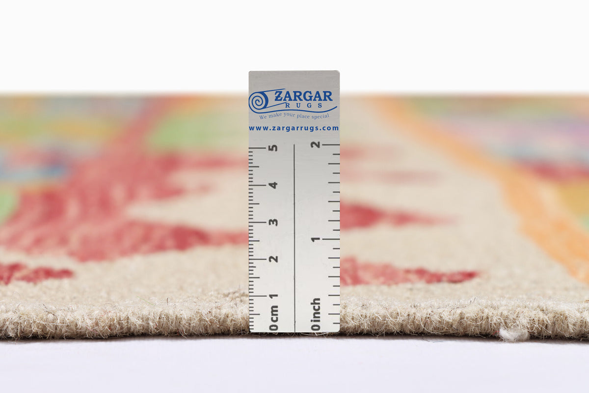 Pink Diamond Kilim Rug with Red Border, 255 × 170 cm — view 4