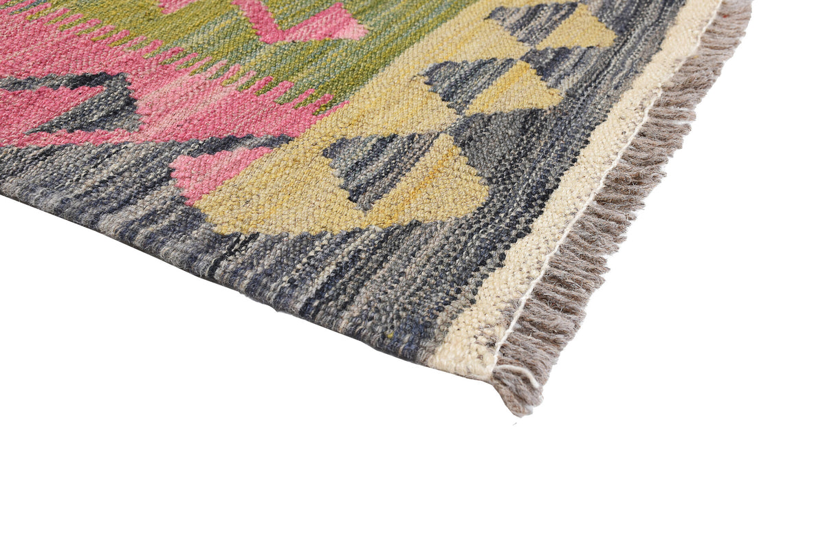 Colorful Geometric Panel Kilim Rug, 256 × 174 cm — view 4
