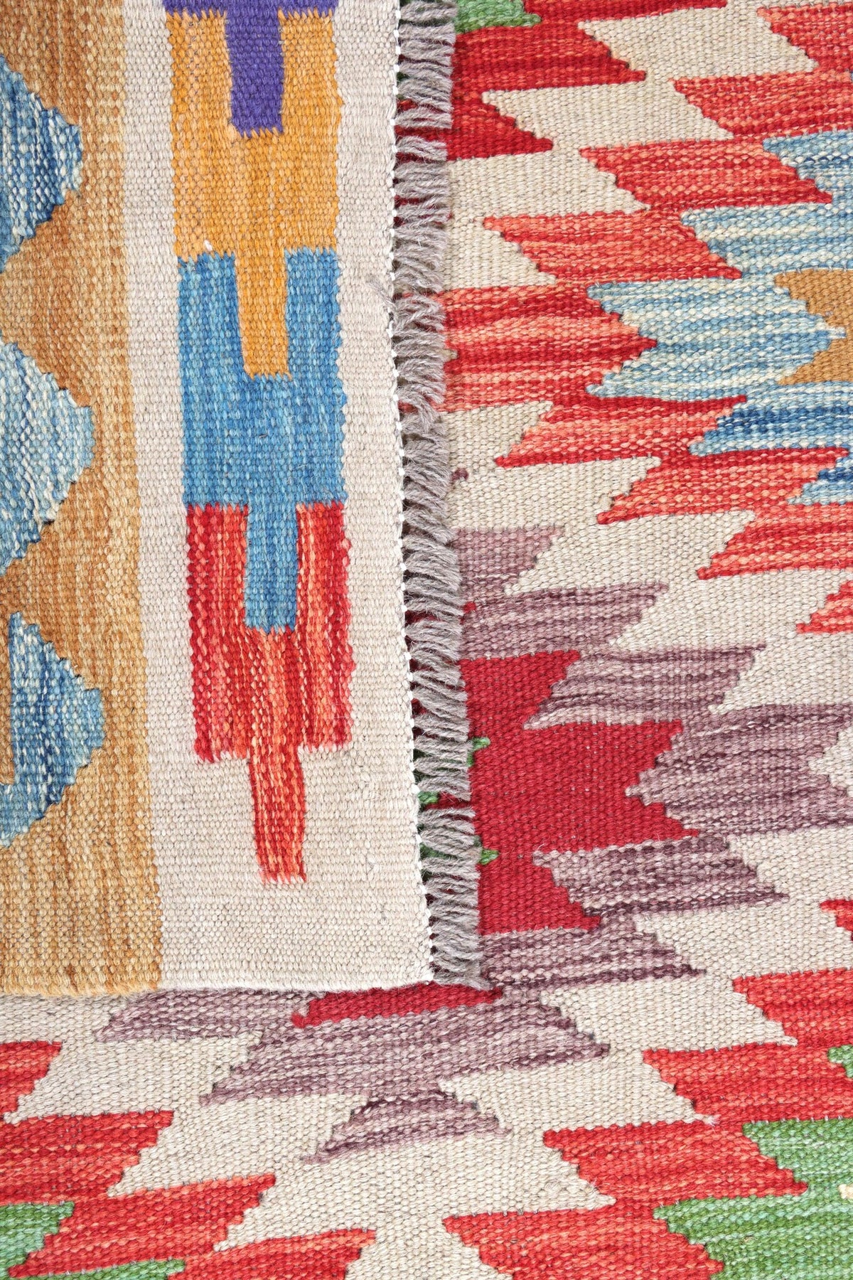 Red Zigzag Diamond Kilim Rug, 260 × 174 cm — view 4