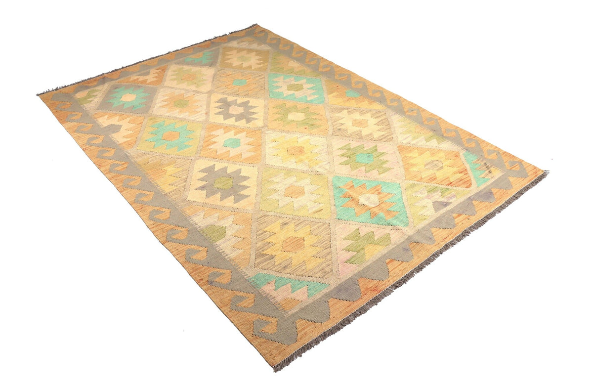 Light Colorful Medallion Kilim Rug, 286 × 191 cm — view 2
