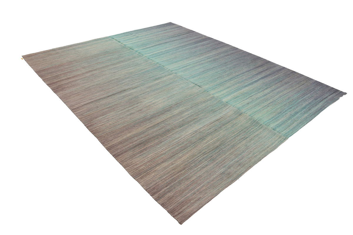 Green Fine Stripe Kilim Rug, 291 × 241 cm — view 3