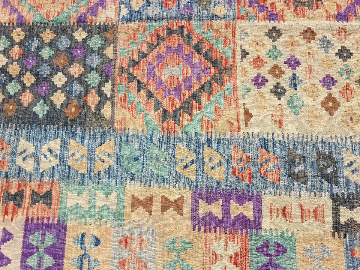 Multicolor Panel Kilim Rug, 295 × 195 cm — view 5