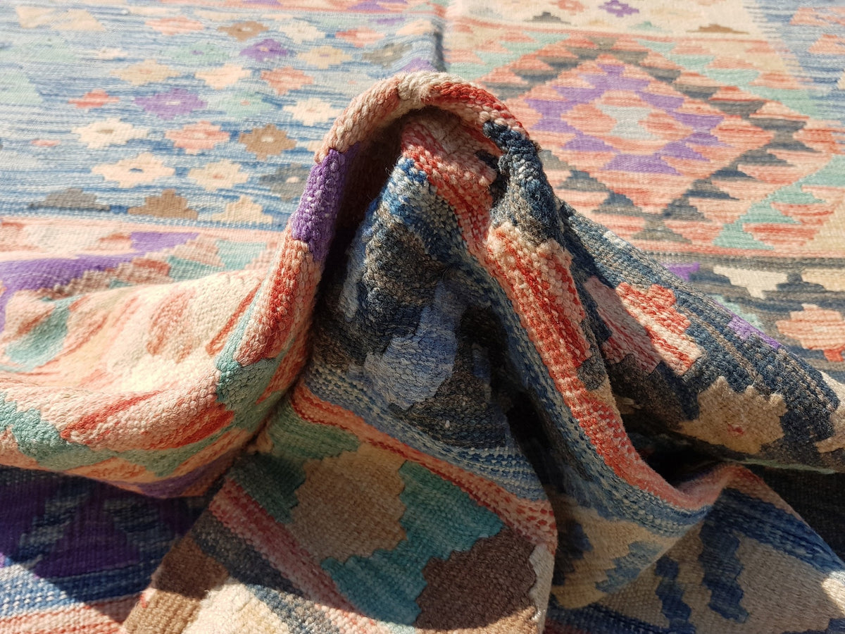 Multicolor Panel Kilim Rug, 295 × 195 cm — view 9