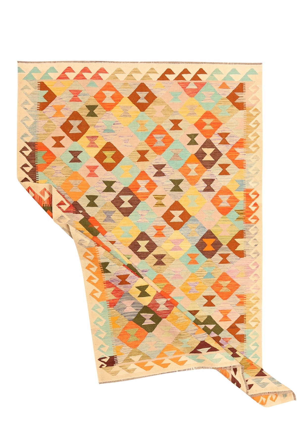Light Multicolor Motif Kilim Rug, 300 × 196 cm — view 2