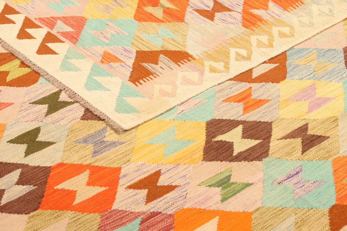 Light Multicolor Motif Kilim Rug, 300 × 196 cm — view 7