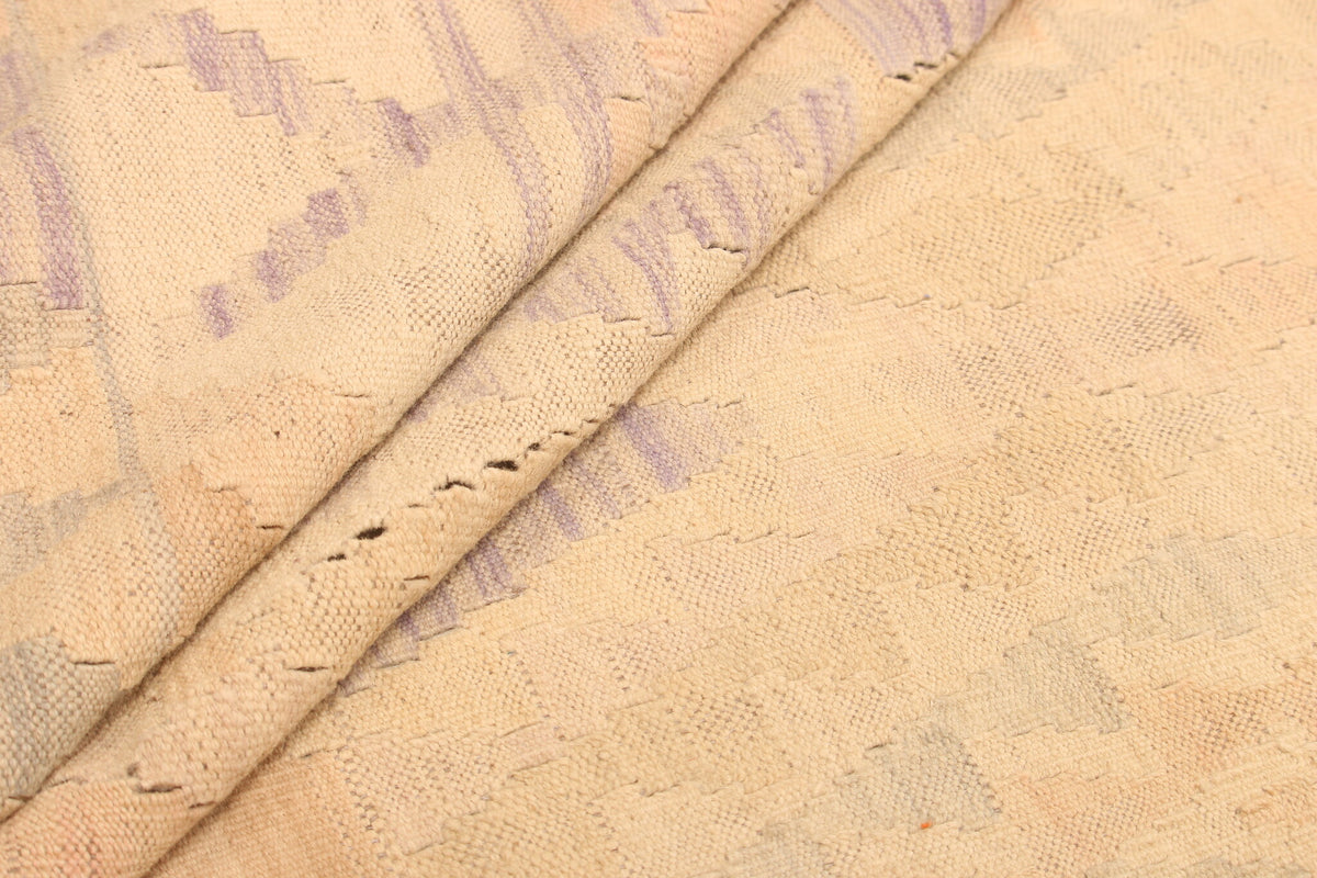Light Yellow and Pink Diamond Kilim Rug, 300 × 198 cm — view 5