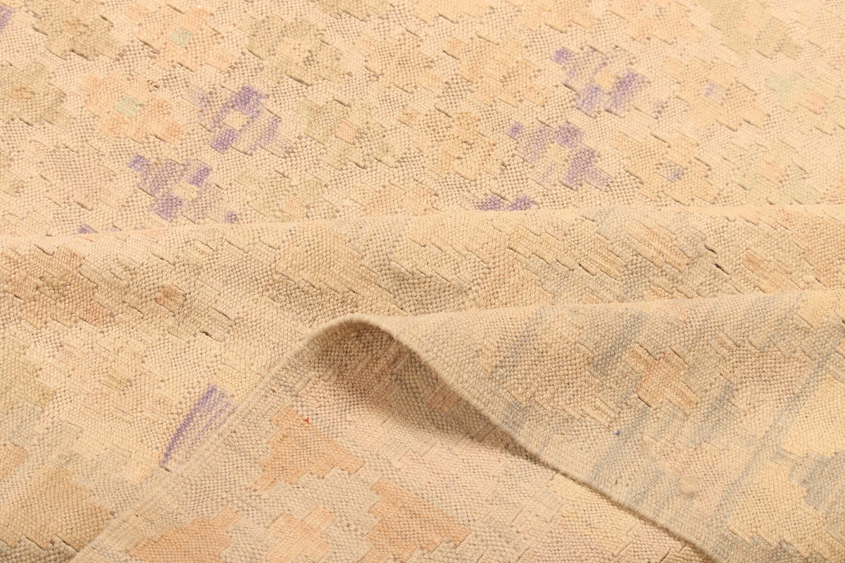 Light Yellow and Pink Diamond Kilim Rug, 300 × 198 cm — view 7