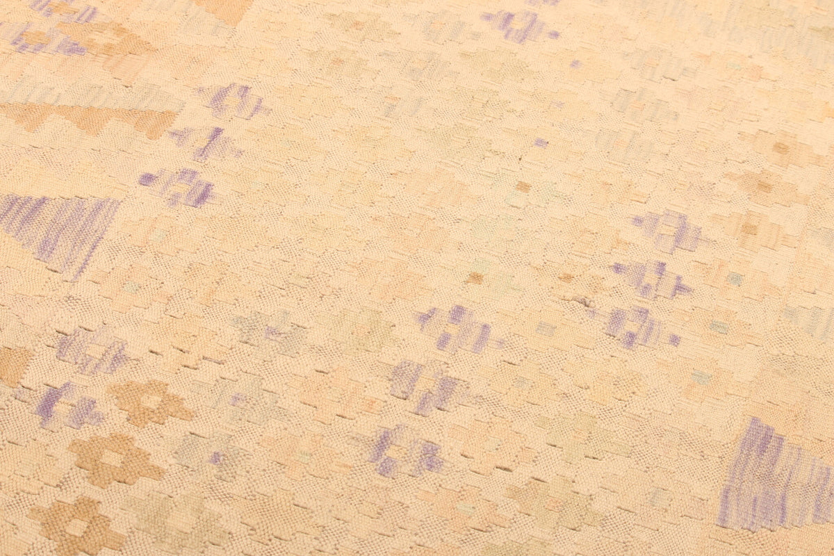 Light Yellow and Pink Diamond Kilim Rug, 300 × 198 cm — view 8