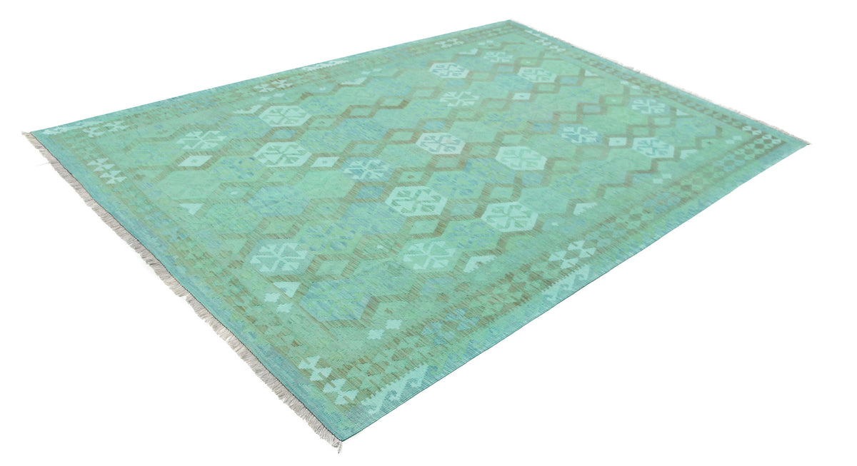 Turquoise Green Light Diamond Kilim Rug, 304 × 206 cm — view 3