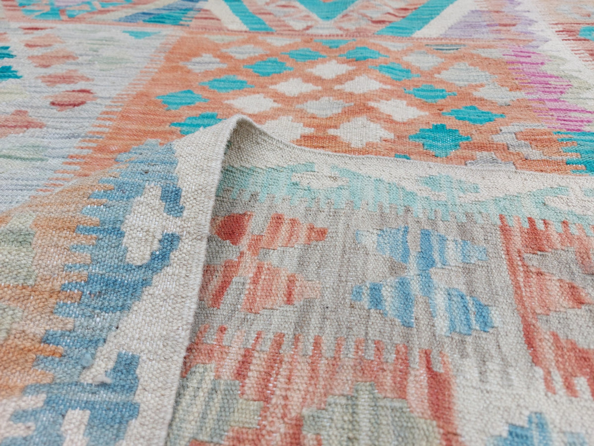 Large Blue Diamond Kilim Rug, 349 × 249 cm — view 5