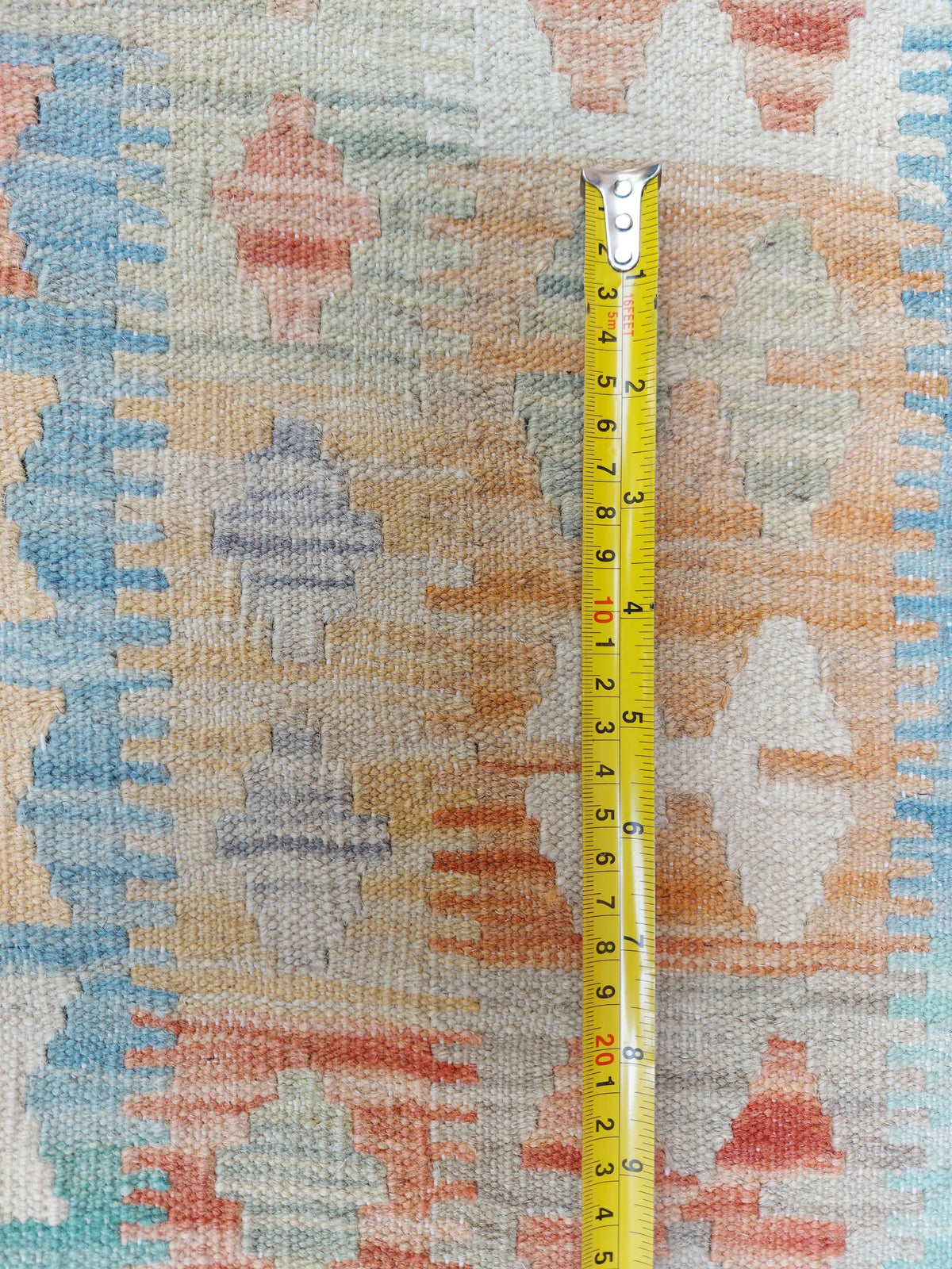 Large Blue Diamond Kilim Rug, 349 × 249 cm — view 8