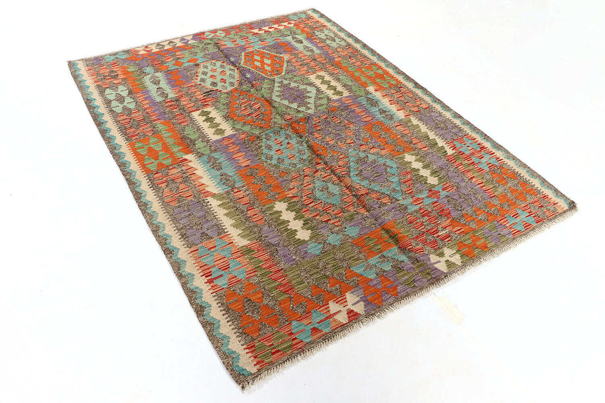 Colorful Large Medallion Kilim Rug, 194 × 151 cm — view 2