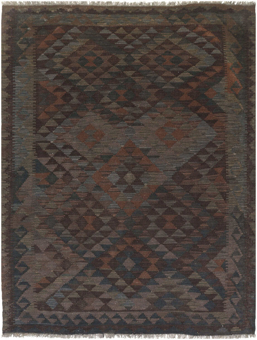 Dark Small Diamond Kilim Rug, 203 × 153 cm — view 1