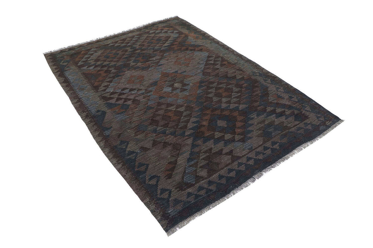 Dark Small Diamond Kilim Rug, 203 × 153 cm — view 3