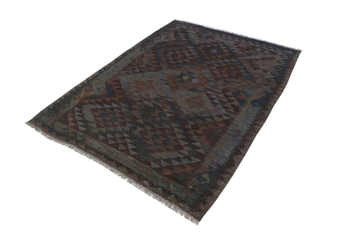 Dark Small Diamond Kilim Rug, 203 × 153 cm — view 4