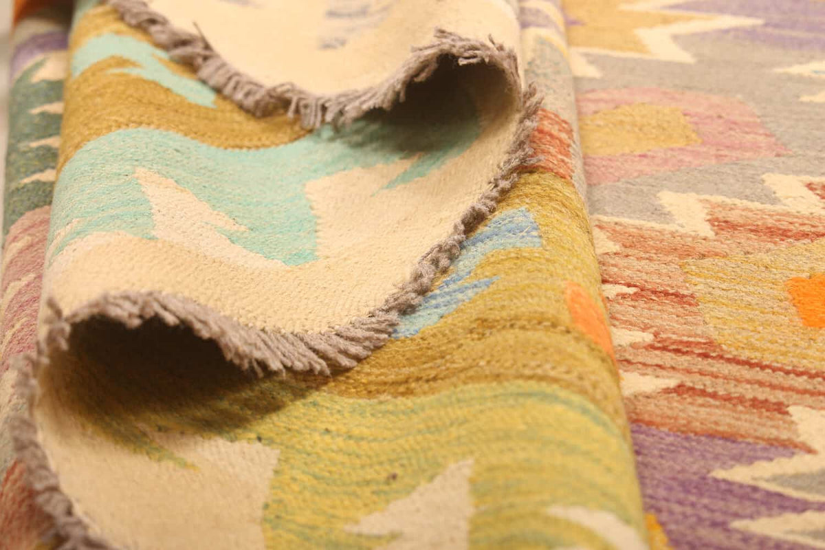 Kilim Rug with Ochre Border, 290 × 196 cm — view 5