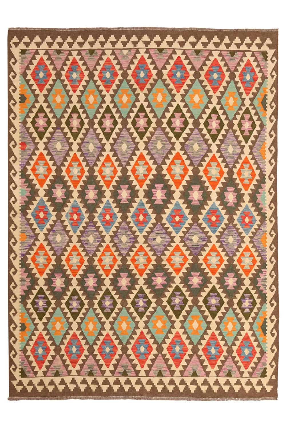 Dark Ground Diamond Kilim Rug, 292 × 211 cm — view 1