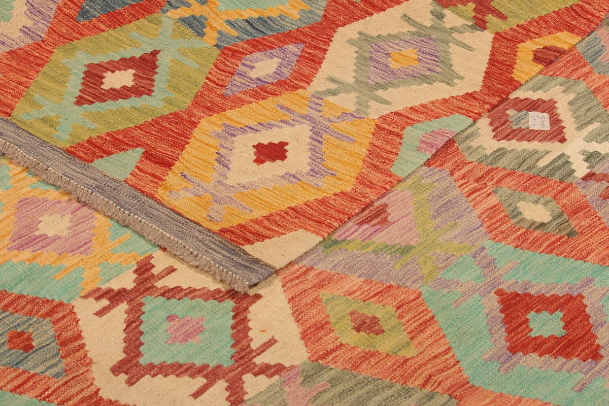 Pink Narrow Diamond Kilim Rug, 295 × 200 cm — view 8