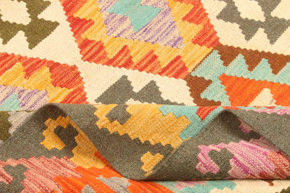 Multicolor Kilim Rug with Dark Border, 298 × 206 cm — view 6