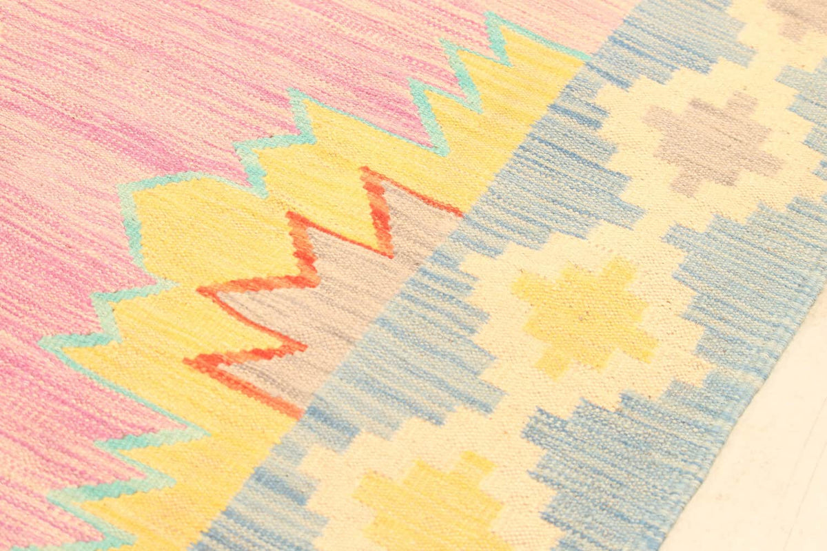 Pink Geometric Kilim Rug, 299 × 196 cm — view 3
