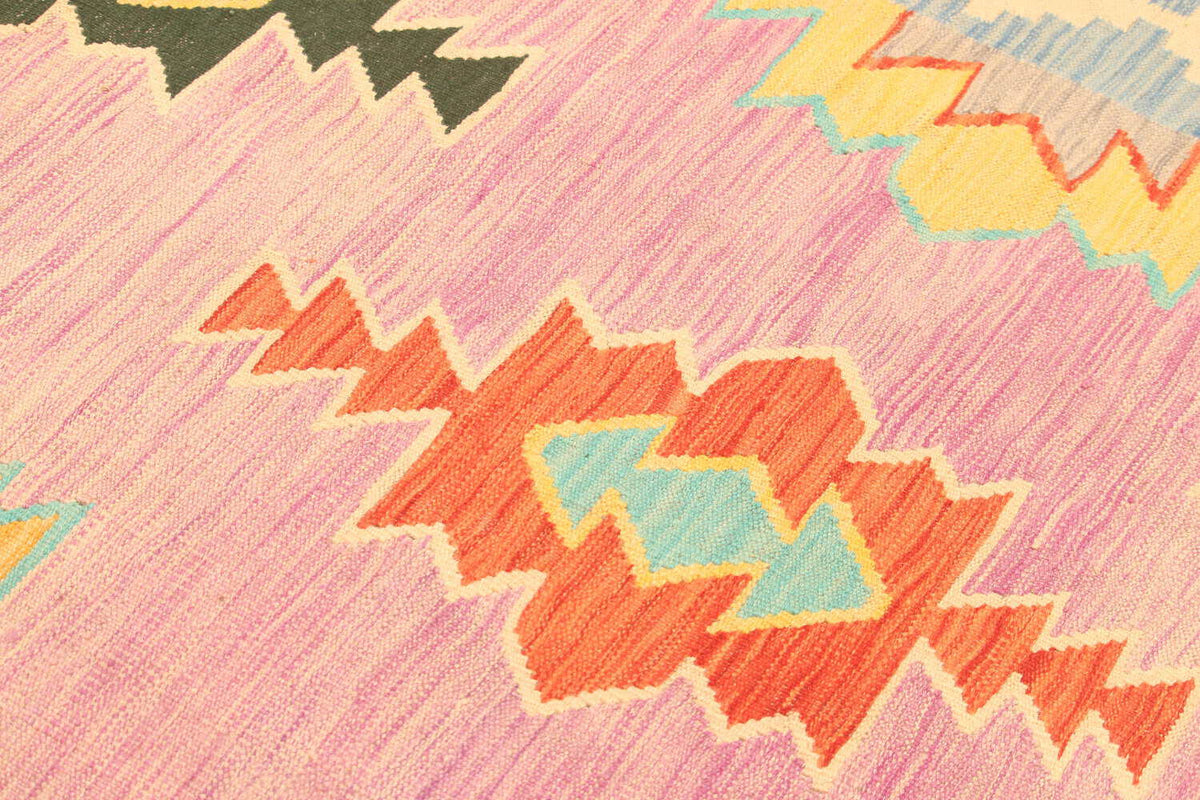 Pink Geometric Kilim Rug, 299 × 196 cm — view 9