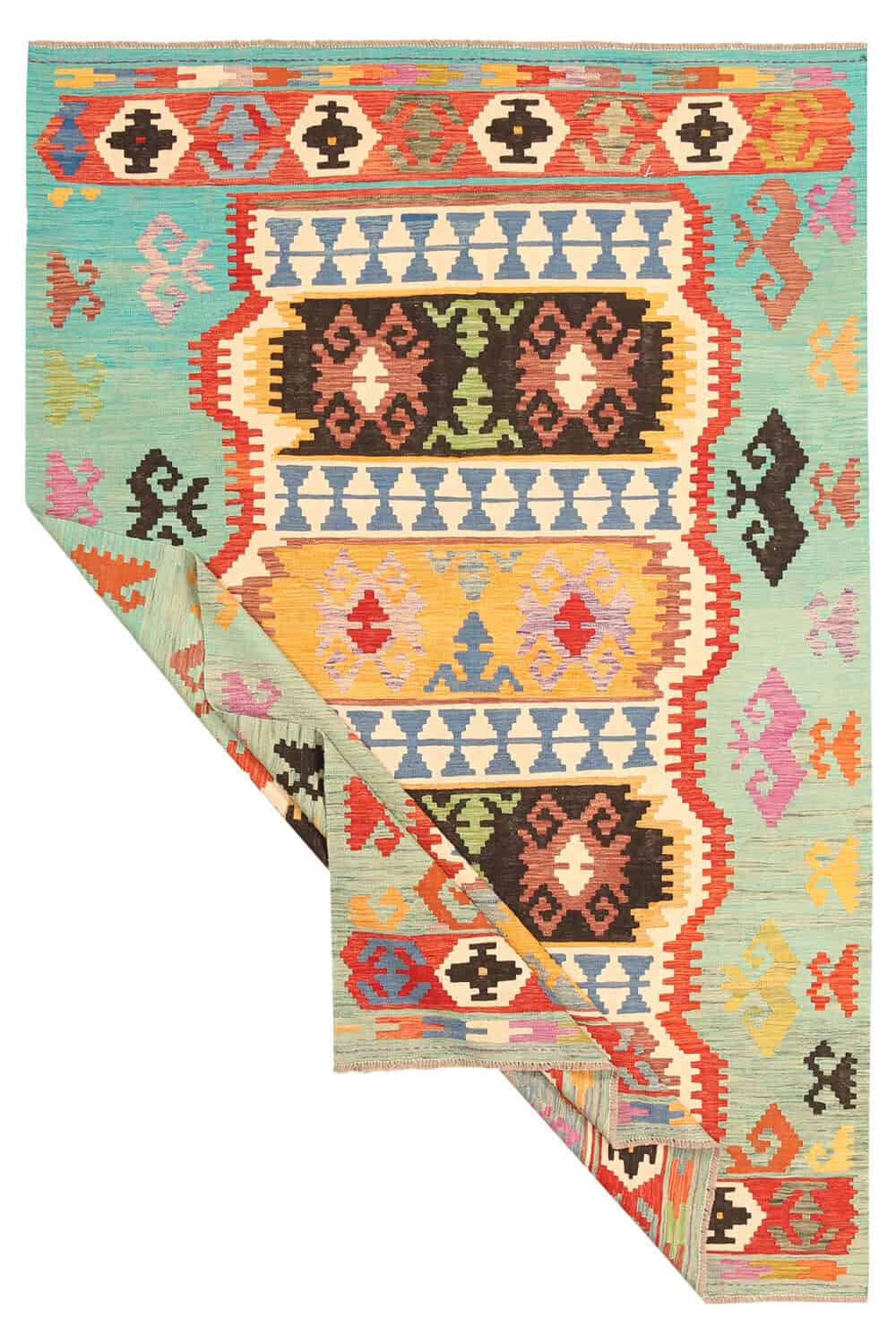 Turquoise Medallion Kilim Rug, 300 × 198 cm — view 2