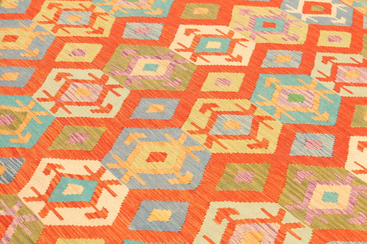 Multicolor Diamond Lattice Kilim Rug, 301 × 201 cm — view 3