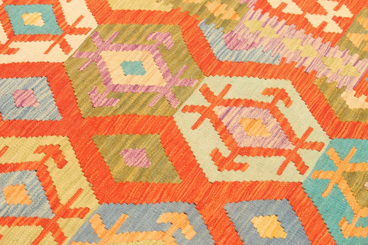 Multicolor Diamond Lattice Kilim Rug, 301 × 201 cm — view 4