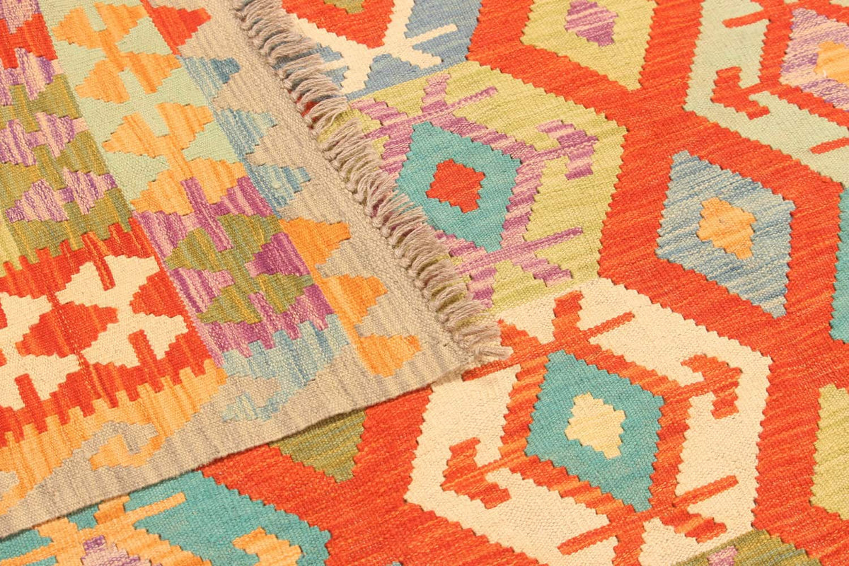 Multicolor Diamond Lattice Kilim Rug, 301 × 201 cm — view 5