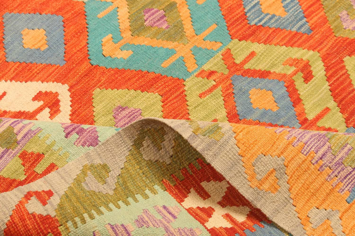 Multicolor Diamond Lattice Kilim Rug, 301 × 201 cm — view 6