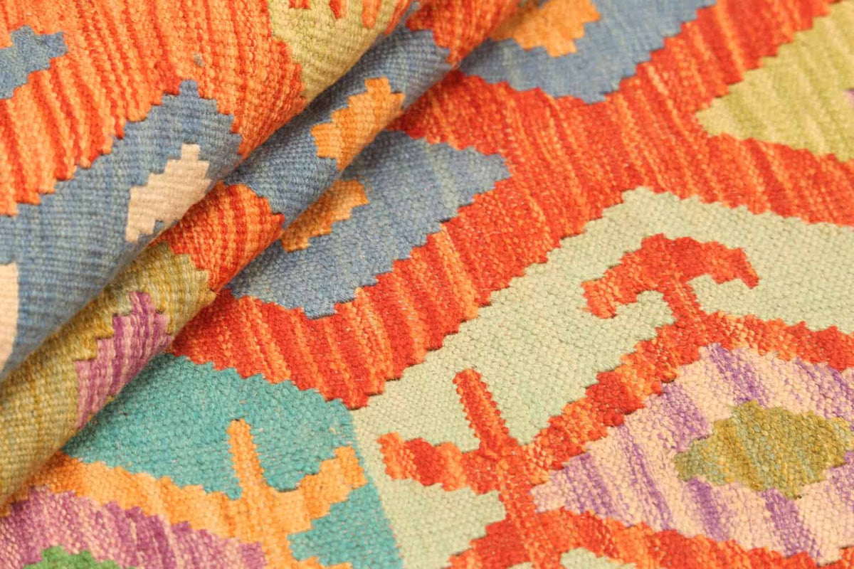 Multicolor Diamond Lattice Kilim Rug, 301 × 201 cm — view 7