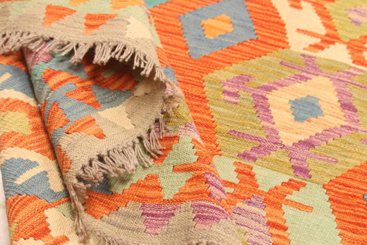 Multicolor Diamond Lattice Kilim Rug, 301 × 201 cm — view 8