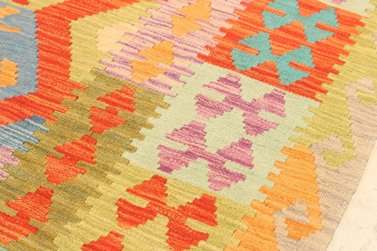 Multicolor Diamond Lattice Kilim Rug, 301 × 201 cm — view 9