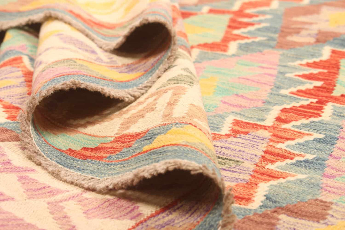 Fine Multicolor Diamond Kilim Rug, 304 × 209 cm — view 7