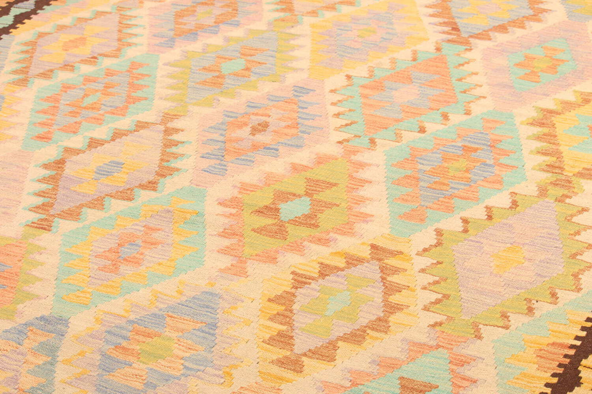 Pastel Kilim Rug with Dark Side Borders, 305 × 207 cm — view 3