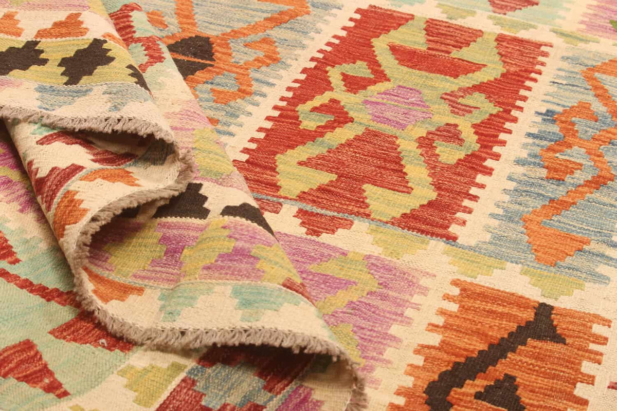 Geometric Panel Kilim Rug, 308 × 204 cm — view 3