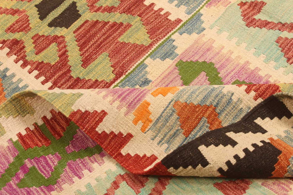 Geometric Panel Kilim Rug, 308 × 204 cm — view 4