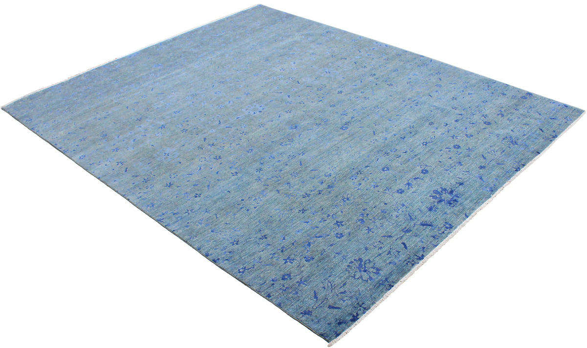 Blue Afghan Rug with Delicate Ornamentation, 301 × 241 cm, view 3.
