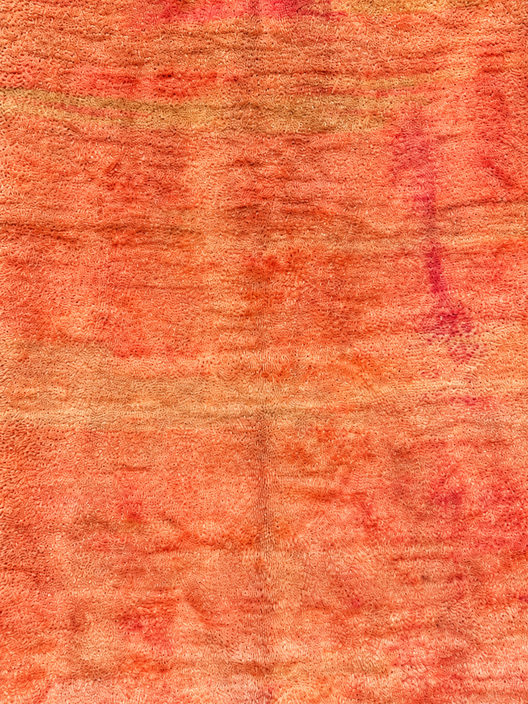 Detail of Orange Vintage Moroccan Rug with Tonal Patina, 244 × 164 cm.