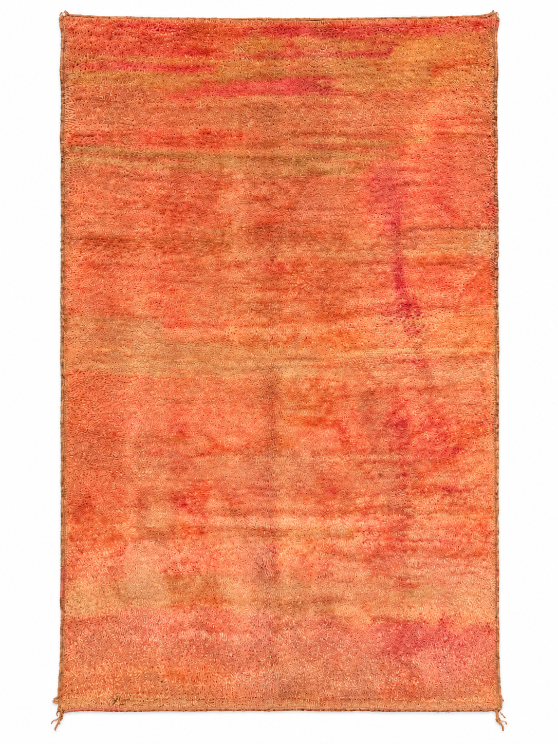 Orange Vintage Moroccan Rug with Tonal Patina, 244 × 164 cm.