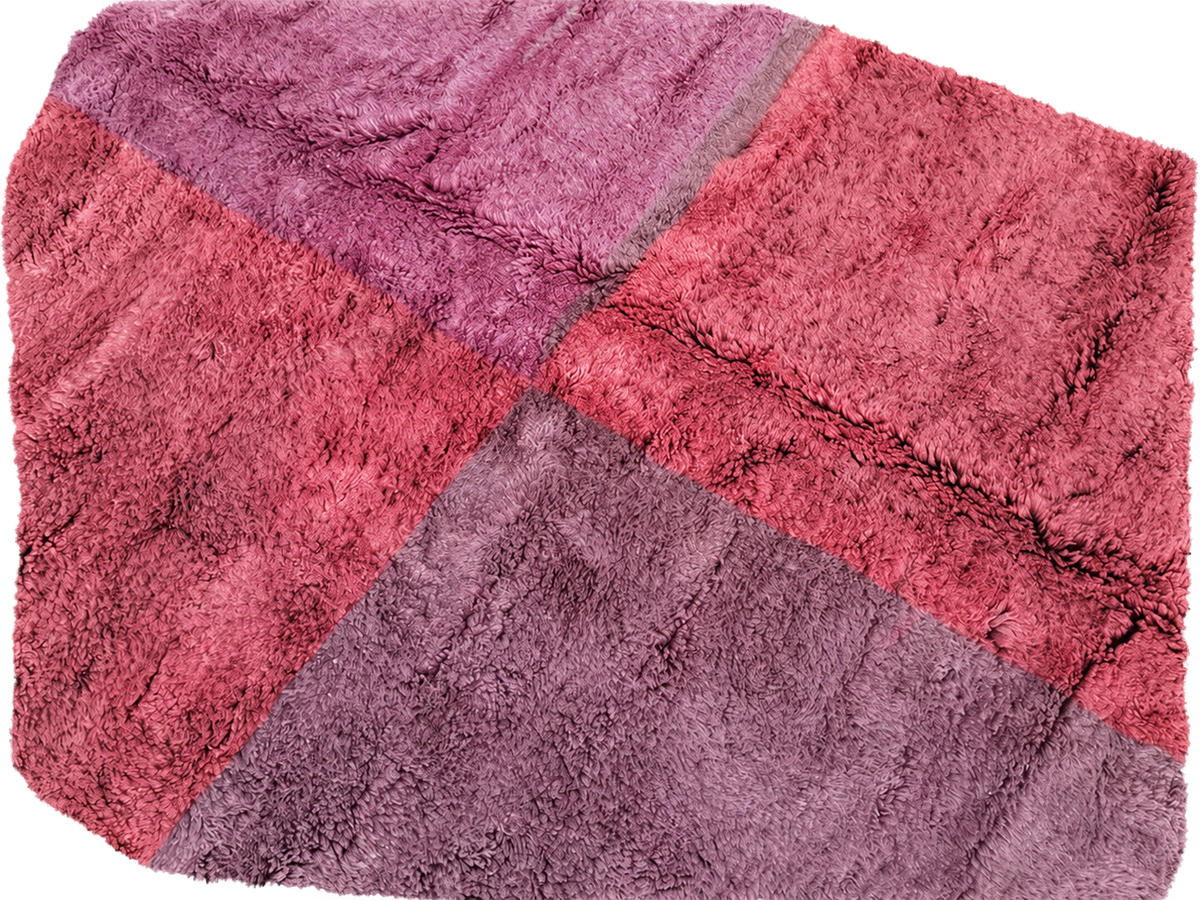 Detail of Multicolor Moroccan Rug with Large Color Blocks, 580 × 392 cm.