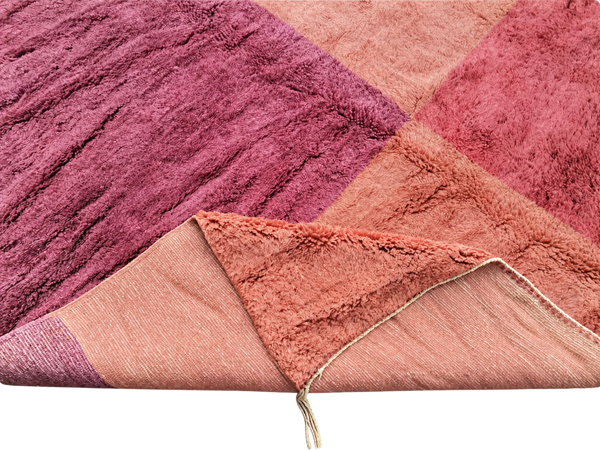 Detail of Multicolor Moroccan Rug with Large Color Blocks, 580 × 392 cm.