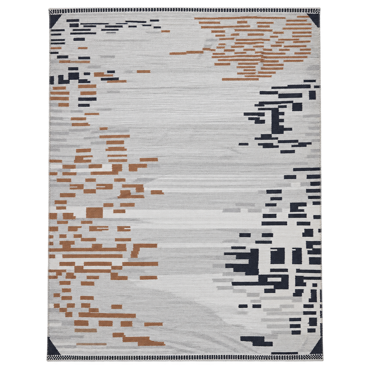 Gray and Copper Moroccan Kilim Rug, 320 × 232 cm — full view